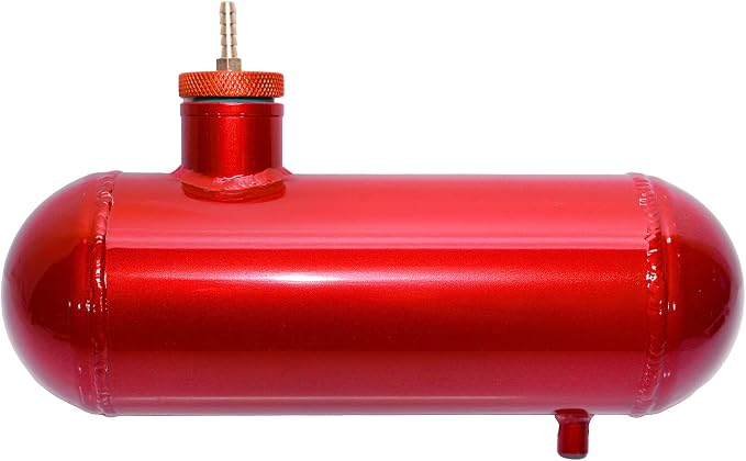 JMCHstore Side Aluminum Mini bike Gas Fuel Tank Cylinder 4x12'' for Coleman Baja Montser Mega moto Predator Hemi non 212 Engine, Massimo Axis RealTree Motovox Mototec Gas Bike, Go Kart Parts (Red)