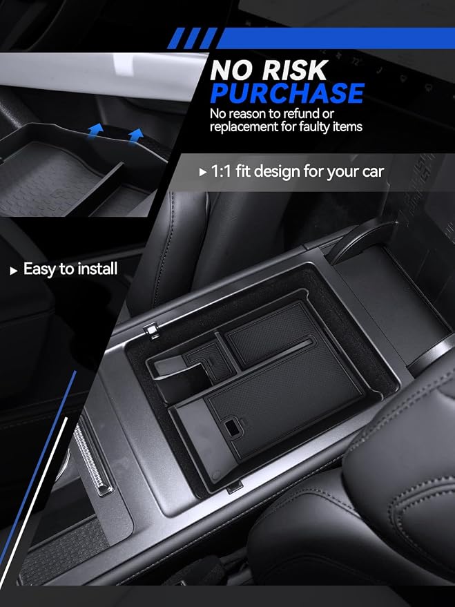 for Nautilus Center Console Organizer 2024-2026 Lincoln Nautilus(Premiere/Reserve/Black Label) Accessories 2 Pcs Armrest Box Storage Tray + TPE Lower Center Console Organizer Tray