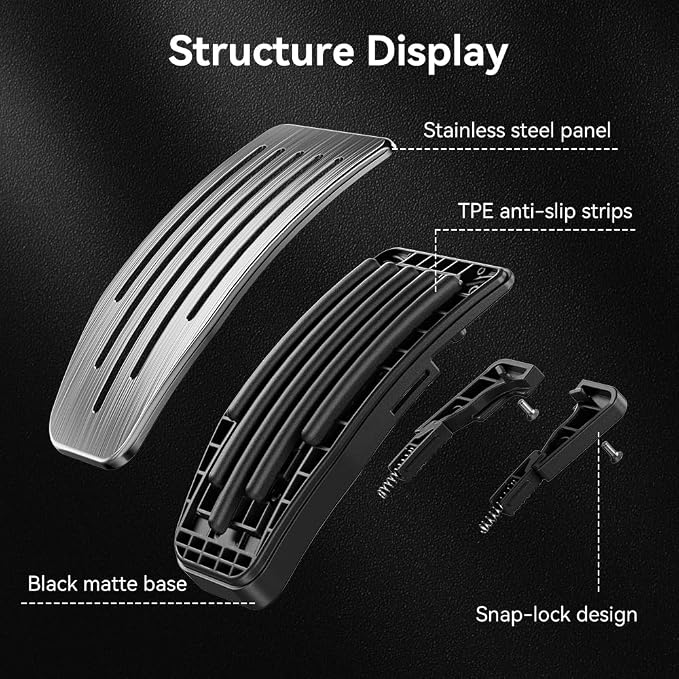 YONZEE Pedal Covers for Tesla Model Y Juniper 2025-2026 and Model 3 Highland 2024-2026, Fits Model Y/3 2016-2026, 304 Stainless Steel Brake and Accelerator Pedals, Non-Slip Accessories