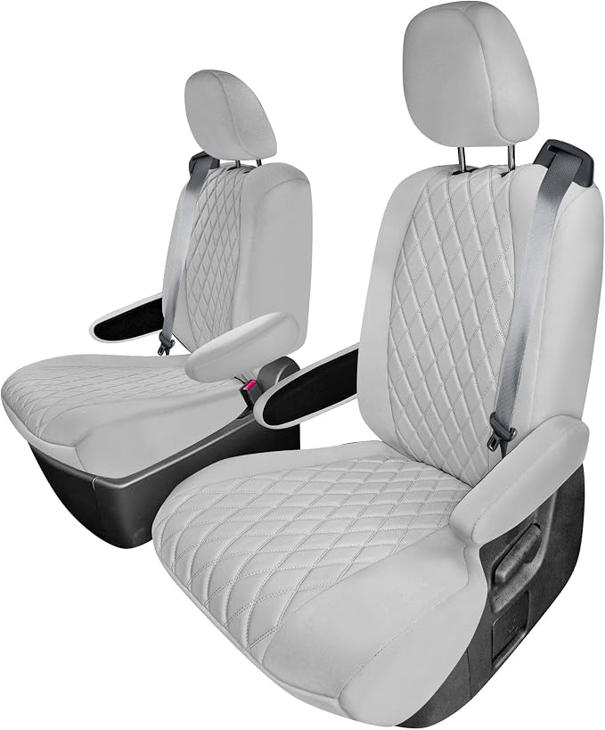FH Group Custom Fit Car Seat Covers Specifically Made for Toyota Sienna 2021-2024, Solid Gray Ultraflex Neoprene 2nd Row Set Automotive Seat Covers, 7 Seater SUV Seat Covers, Toyota Accessories