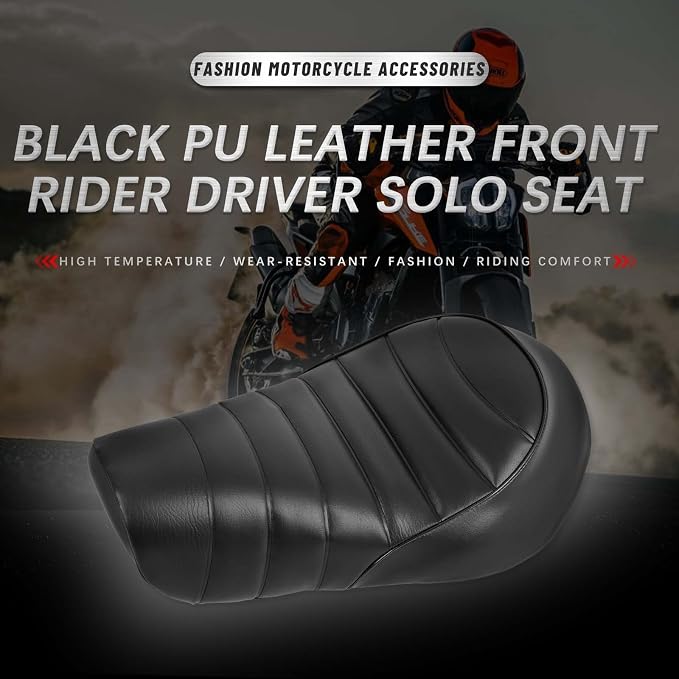 Motorcycle Driver Seat Seat Compatible with Harley Davidson 2016-2022 Sportster Iron 883 XL883N Models (Black-Driver)