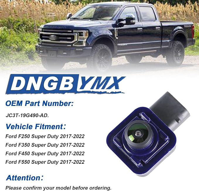 Rear View Backup Camera Compatible with Ford F250 F350 F450 F550 Super Duty 2017 2018 2019 2020 2021 2022 Replace# JC3T-19G490-AD Only for 6pin Plugs