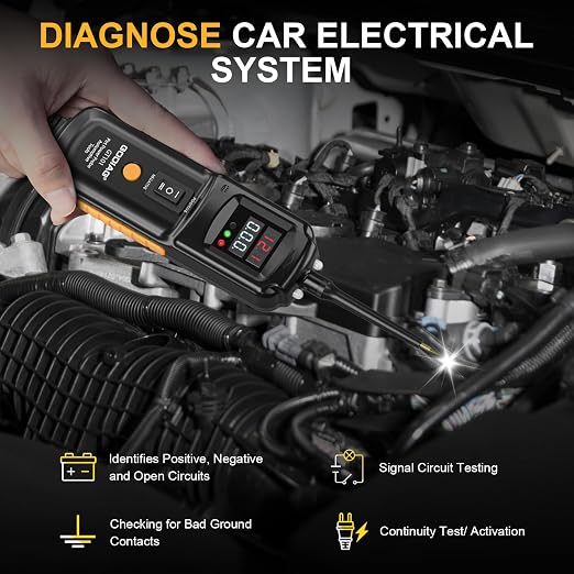 GODIAG Power Circuit Probe Tester, Auto Short Circuit, Relay Fuse Tester, Voltage Tester, 6V 40V DC Auto Electrical System Test Tool Kit, Diode Resistance Check for Motorcycle Trucks