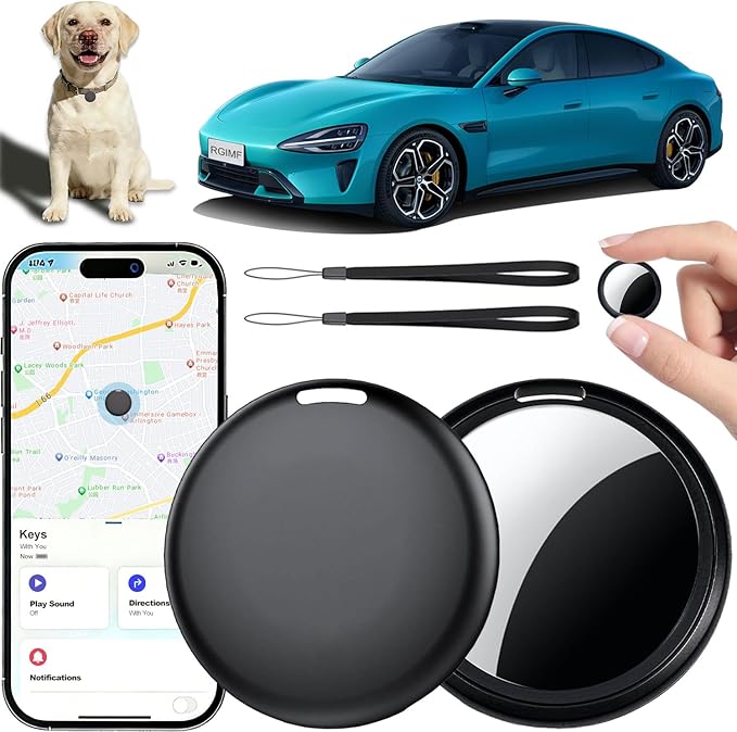 GPS Tracker for Vehicles No Subscription (iOS Only) - Hidden Tracker Device for Vehicles, Mini Car Tracker Tag Work with Find My, Tracking Device for Kids, Key, Pet, Luggage