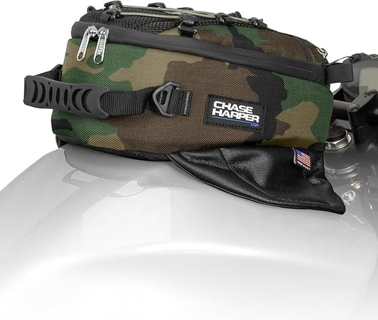 Chase Harper USA 450M Magnetic Tank Bag, Water-Resistant, Tear-Resistant, Industrial Grade Ballistic Nylon with Anti-Scratch Rubberized Polymer Bottom - Woodland Camo