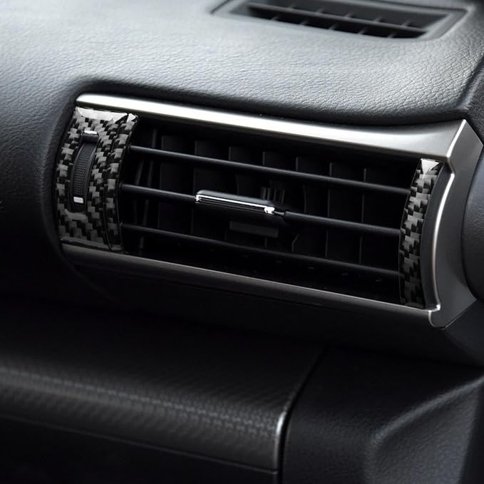 Soft Carbon Fiber Car Interiors Center Dash Left & Right Air Vents 6/pcs Decorative Stickers for Lexus RC300 350 200T 15-24 Carbon Fiber Interior Accessories