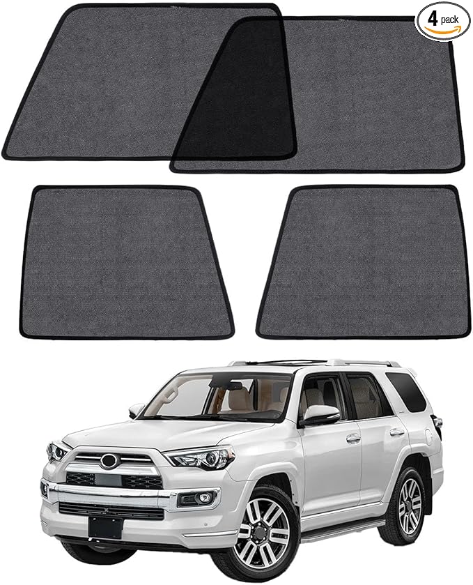 Car Window Shade for Toyota 4 Runner 2011-2023, 4 Pack Magnetic Mesh Sun Shades for Front & Rear Windows, UV Glare Protection & Baby Car Shade for Napping Camping Breastfeeding