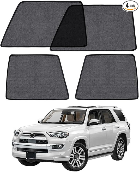 Car Window Shade for Toyota 4 Runner 2011-2023, 4 Pack Magnetic Mesh Sun Shades for Front & Rear Windows, UV Glare Protection & Baby Car Shade for Napping Camping Breastfeeding