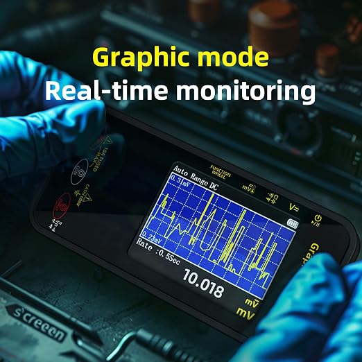 BSIDE Portable Digital Multimeter 20000 Word mV Voltmeter Rechargeable 3.2'' TFT Screen Compact Multimeter with Recording Mode Measure Resistance Capacitance Diode Max Min Ave Calculation
