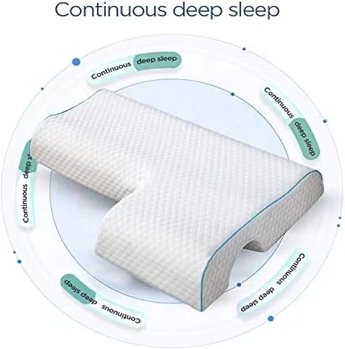 Arched Memory Cuddle Pillow for Adults with Arm Hole - 3D Arched Memory Foam Core, Slow Rebound Pillow for Back/Neck Pain Relief, with Pillowcase (L)