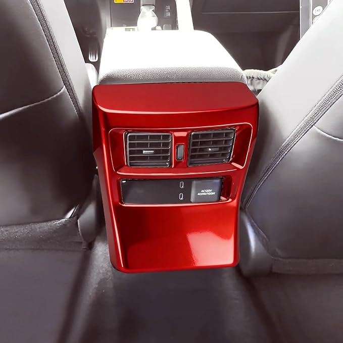 Rear Vent Decor for Toyota 4Runner 2025 2026 Interior Accessories (NOT Fit TRD Pro/TrailHuner) Anti-kick Vent Cover Center Consoles ABS Trim (Dark Red, Rear Vent Cover)