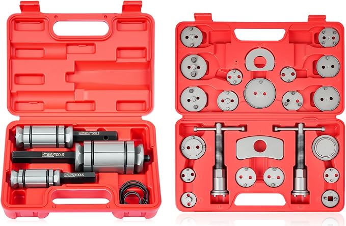 DAYUAN Upgraded 3 Pcs 1-1/8 inch to 3-1/2 inch Exhaust Pipe Expander Tool Set Bundle with 27Pcs Brake Caliper Compression Tool Set