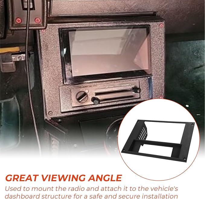 AUTOVIC Radio Bezel Reversed HVAC Controls with Radio Bracket for 3rd Gen Camaro 1982-1992, 3D Printed Double Din Radio Dash Kit Black