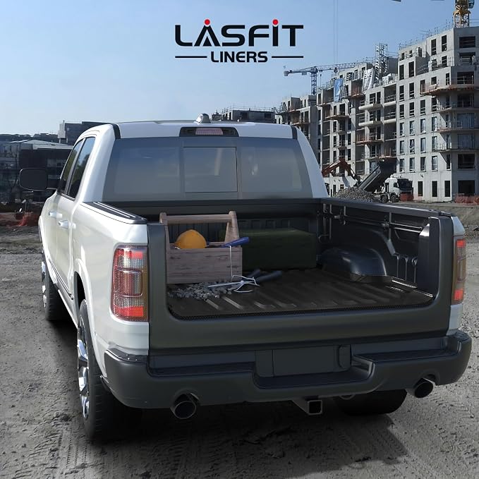 LASFIT 5.7FT Truck Bed Mat for Ram 1500/1500 RHO 2019-2026 & RAM 1500 New Body 2019-2024 Short Bed (5FT7 / 67.4inches) Not for Rambox, All Weather Custom Fit Truck Cargo Bed Liner, Black