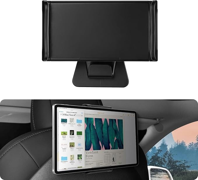 BASENOR 2022-2025 Tesla Model S Model X Center Console Organizer and Tablet Holder Headrest Tablet Mount