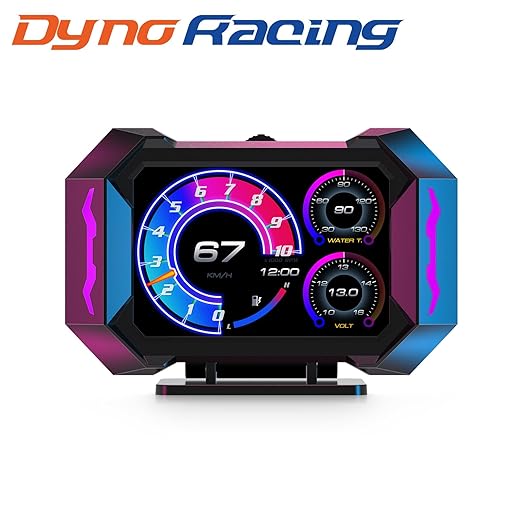 OBD2 Gauge Car HUD Head Up Display Multifunction Digital,Car Speedometer Tachometer Water Temperature Oil Temperature Volt Inclinometer Boost Gauge RPM Meter fit for Most Vehicles After 2008
