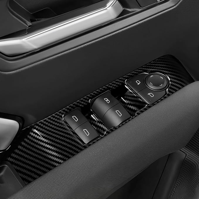 4PCS Car ABS Window Lift Switch Panel Trim Cover for Chevrolet Colorado/GMC Canyon 2023 2024 2025 Carbon Fiber Interior Accessories