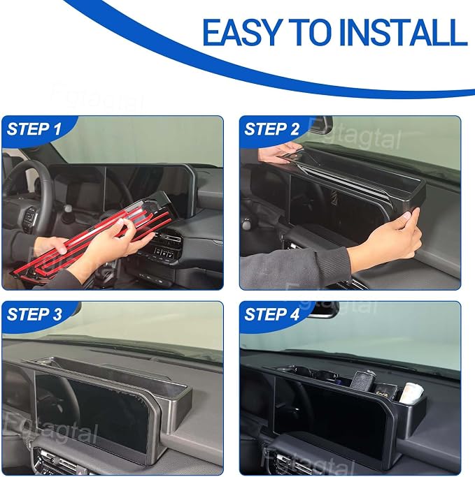 Center Console Storage Box Compatible with Toyota Land Cruiser 250 Prado J250 LC250 2024+, ABS Navigation Screen Rear Storage Tray Organizer, Auto Interior Storage Accessories