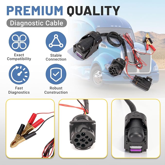 Engine Diagnostic Cable Adapter Fit for Paccar MX13 EPA17 ACM Engine in Heavy Duty Commercial Vehicles Diagnostic Tool Wiring Harness Paccar ACM Cable