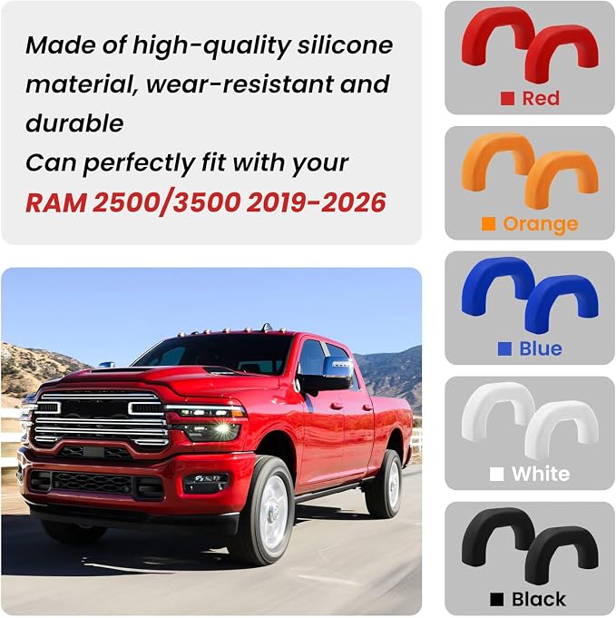 Front Tow Hooks Covers for RAM 2500/3500 2019-2026, Hitch Cover Customized Car Tow Hooks Compatible with RAM 2500/3500 Accessories 2019-2026 (Black)
