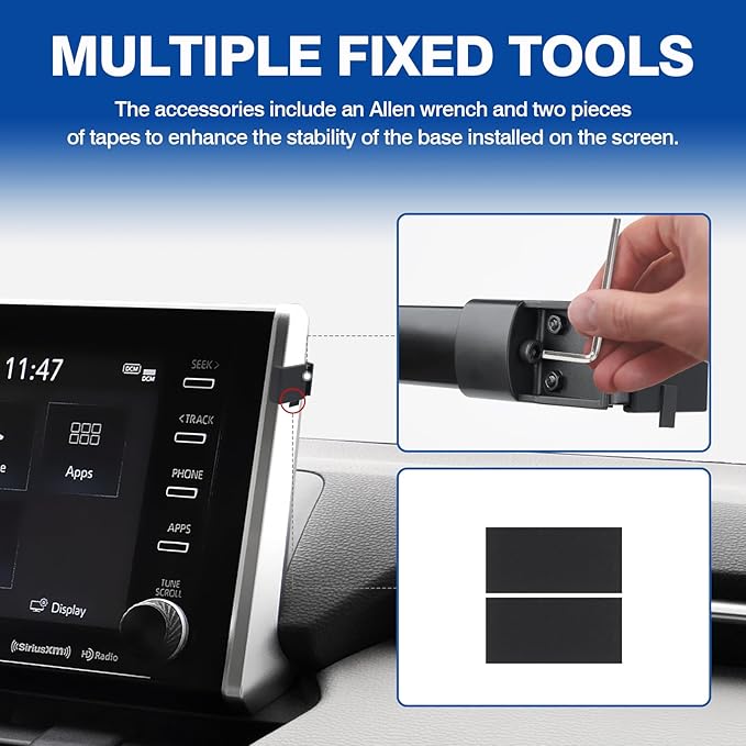 Autorder Car Phone Holder for 2019-2025 Toyota RAV4 Accessories Phone Mount 7/8-Inch Screen Cell Car Automobile Cradles Hands-Free 360 Degree Rotation