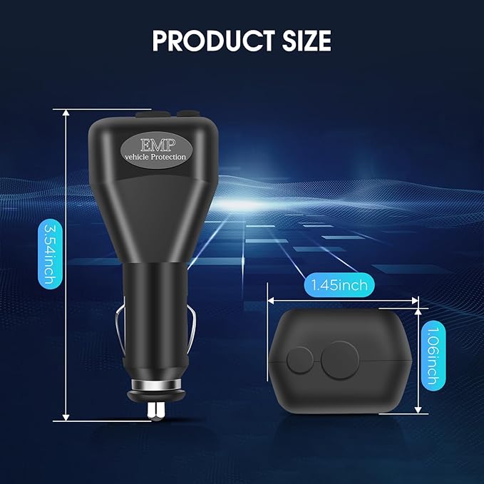 EMP Vehicle Protection, Zuomeng EMP Protector, Lightning, Solar Flare, Surge Protection, Suitable for Cars and Trucks, Easy Installation