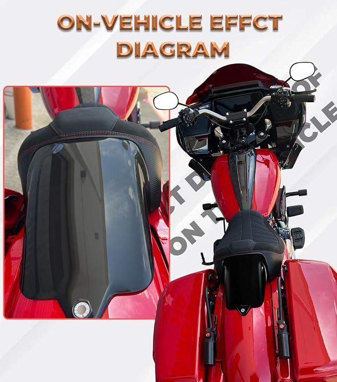 Passenger Seat Cover Rear Seat Cowl Compatible with Harley Touring Road Glide,CVO Road Glide,CVO Road Glide ST,Street Glide,CVO Street Glide,Street Glide Ultra 2023-2025 (Gloss Black)