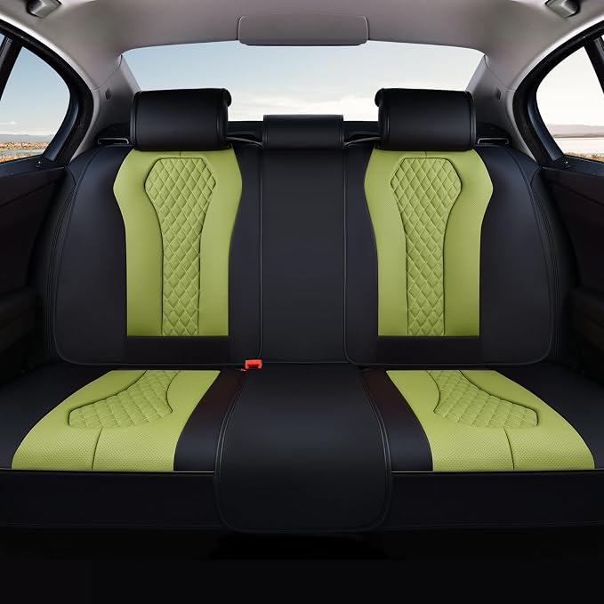 Coverado Car Seat Covers, Back Car Seat Cover, 3-Pieces Leather Seat Cover, Luxury Car Seat Cushion, Luxury Seat Cover Seat Protector Universal Most Cars Trucks SUV