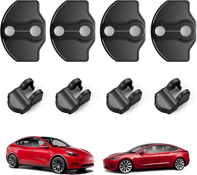 BASENOR 2026-2024 Tesla Model Y Model 3 Center Console Organizer and Model Y Model 3 Door Lock Cover