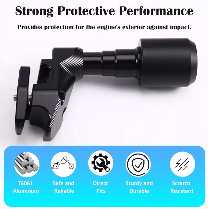 Motorcycle Frame Sliders Engine Guard Anti Crash Pad Protector for CFMOTO 450SS 450SR 450NK CF MOTO 450SS, Black Aluminum Bodywork Protection Frame Accessories (Black)