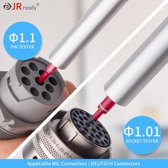 JRready ST5245-HT250 Electrical Tension Test Tools，20# Socket and Pin Tester Tips Work with The HT250-4 Adjustable Retention Dynamometer Tool Set in Electrical System Tools(RED)