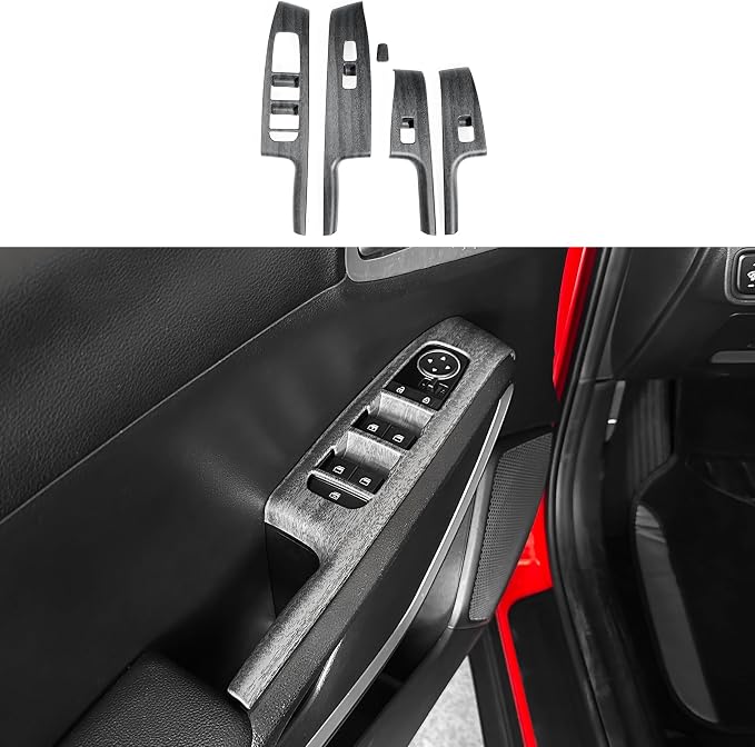 YOUTOOCAR 4PCS Window Switch Panel Trim Covers Compatible with Kia Soul 2022-2026 Accessories (Wood Grain)