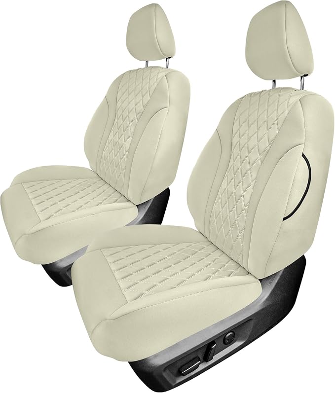FH Group Custom-Fit Car Seat Covers Specifically Made for 2021-2026 Nissan Rogue, Front Set Solid Beige Ultraflex Neoprene Waterproof Automotive Seat Cover