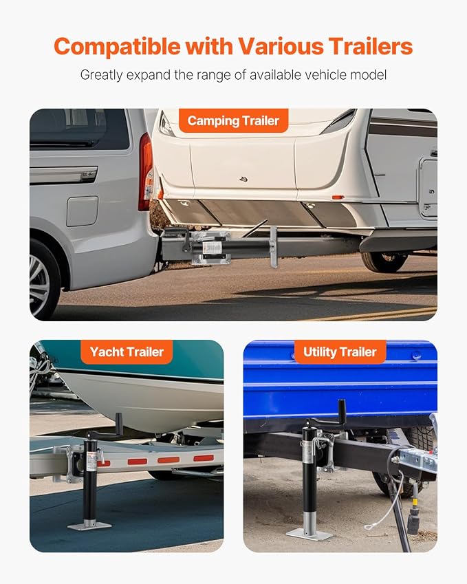 VEVOR Heavy Duty Trailer Jack, 2000 lbs Load Capacity, 10" Swivel Lift for RV, Horse, Utility & Yacht Trailers