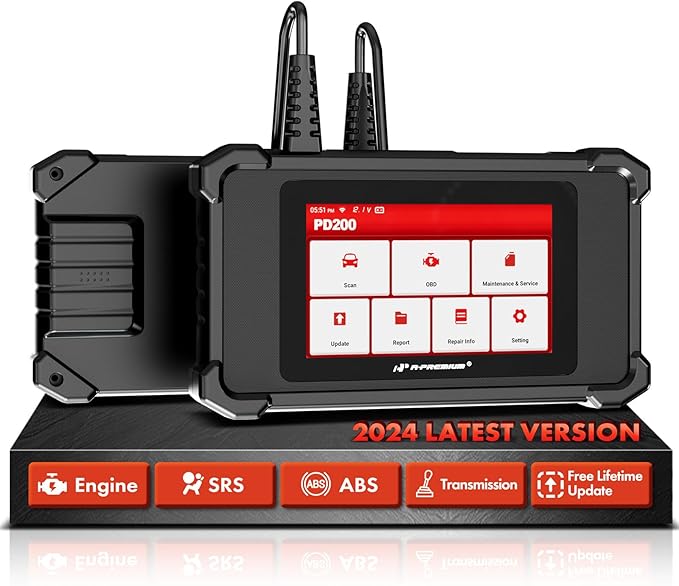 A-Premium 2025 PD200 Enhanced 4 System OBD2 Scanner Diagnostic Tool, All Function Check Engine Code Reader Scan Tool, for Engine/ABS/SRS/Transmission System, 8 Reset, Free Online Update