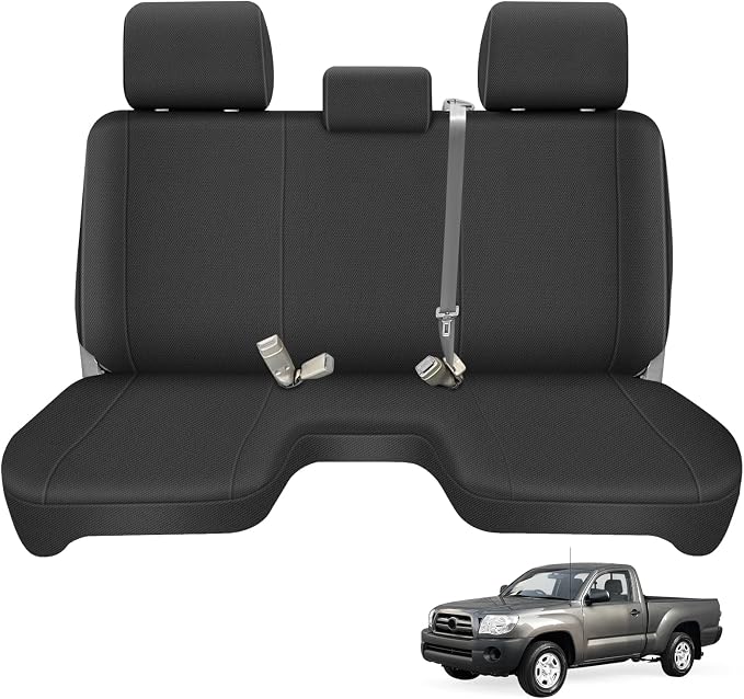 Truck Bench Seat Cover Fit for 2005-2014 Toyota Tacoma | with Large Notched, Black