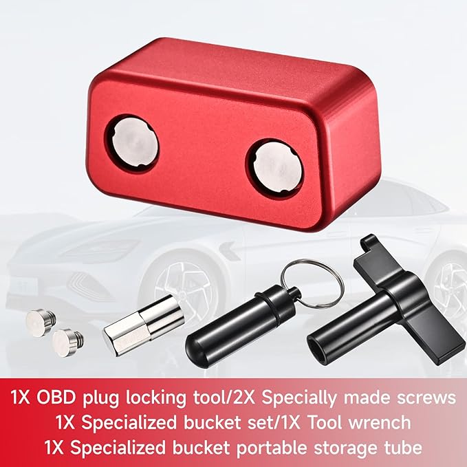 OBD2 Port Anti-Theft Lockout Tool, OBD Port Protector for Cars/SUV/Trucks、obd2 Lock Anti Theft Protector (Red)