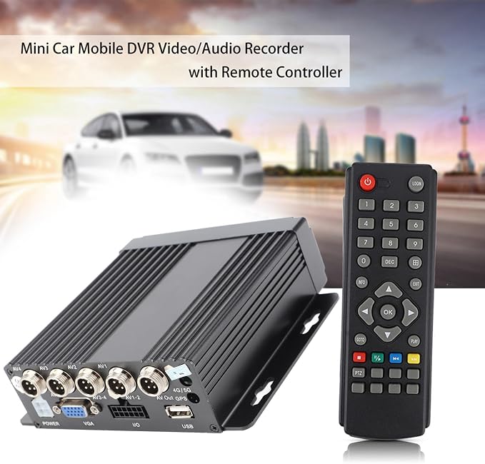 Car Video Recorder Mobile DVR DVR 4CH Car Mobile DVR Mini Car Mobile DVR 4CH Video Audio Recorder Input with Remote Controller