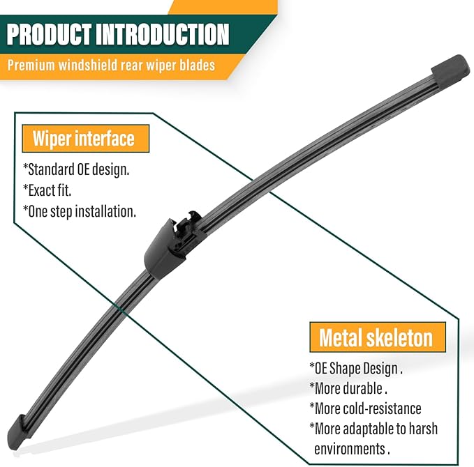 Windshield Wiper Blades Replacement for VW Volkswagen Tiguan 2007-2015 2016 2017,Original Equipment Replacement Front Rear Wiper Blade Set - 24" 21" 13" (Set of 3)