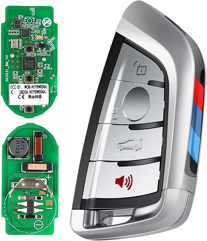 Autel IKEY Razor Programmable Smart Key 2024 Key Fob for BMW Key Creation 4 Buttons Ultra-Long Range OE Quality 700+ Vehicles Car Key Replacement Programmed with Autel KM100 IM508 IM608