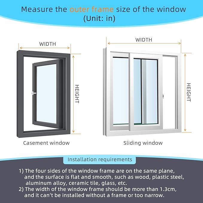 Magnetic Window Screen DIY Adjustable Window Mesh Screen Replacement Window Net Fits up to 57"x 35" White Frames with Fiberglass Mesh