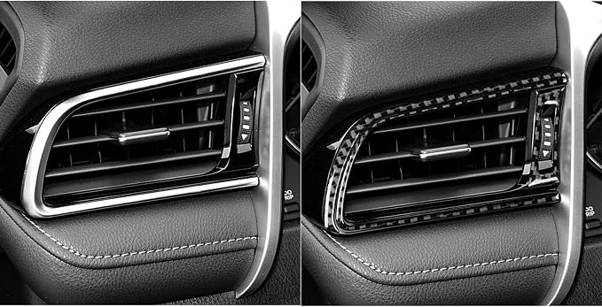 NVCNX Real Premium Carbon Fiber for Toyota Camry Accessories 2018-2024 2019 2020 2021 2022 2023 SE/LE/XSE/XLE/SE Nightshade/L/TRD Gas Hybrid Car Dash Air Vent Frame Cover Interior Trim Sticker 6PCs