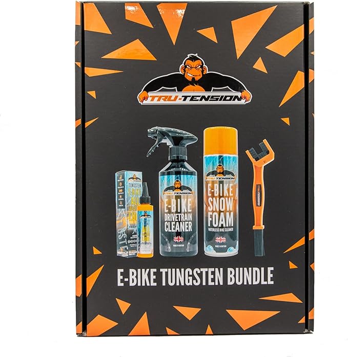 Tru-Tension | E-Bike Tungsten Bundle | 4 Piece Bicycle Clean & Lube Kit