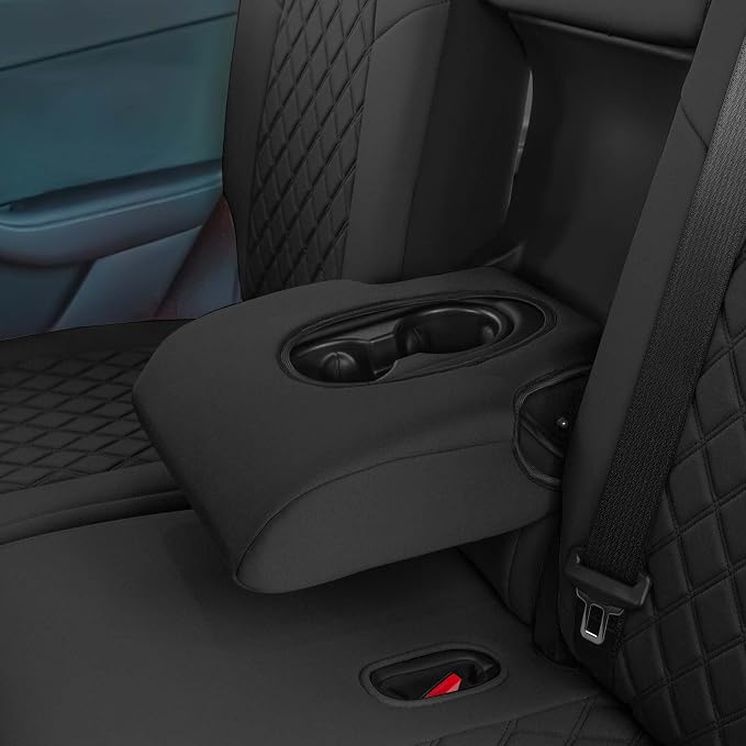 FH Group Custom Fit Car Seat Covers Specifically Made for 2020-2025 Tesla Model Y Ultraflex Neoprene Water Resistant Automotive Seat Covers - Full Set Black