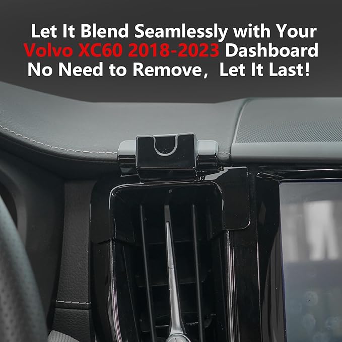 CLEC for Volvo XC60 2018-2023 Magnetic Wireless Car Charger Phone Holder Mount Custom Fit for Volvo XC60 2018-2023 15W Fast Charging Car Phone Holder Wireless Charger