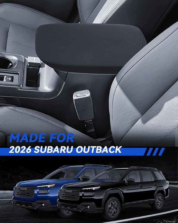 for Outback Armrest Cover& Armrest Hidden Privacy Tray 2026 Subaru Outback Accessories Durable [OEM Design& Friendly Liquid Silicone Rubber]