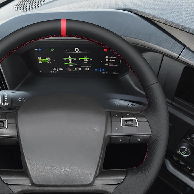 MEWANT Hand Sewn Steering Wheel Cover Wrap for Volvo VNL VNR FM FH 2017-2025 Steering Wheel Accessories for Volvo FM