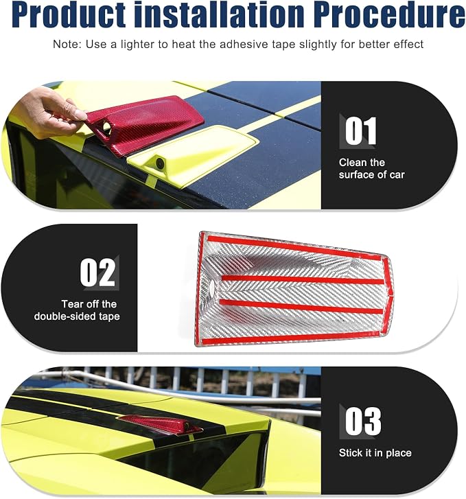 Roof Top Backup Cameras Cover Trim Compatible with C8 Corvette Convertible Z06 Z51 2020-2023 Real Carbon Fiber 1PCS Reversing Camera Protection Cover Trim Accessories (Red Carbon)