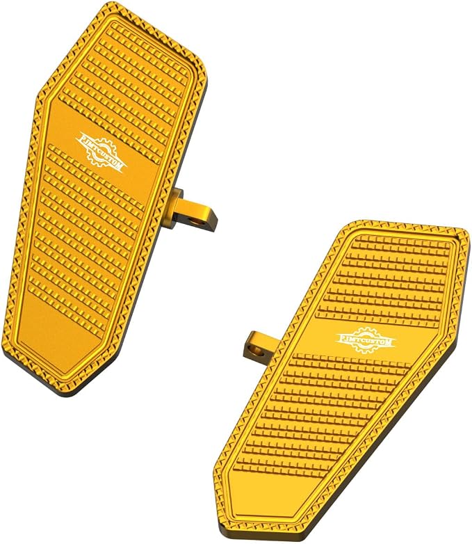 Gold Rider's Mini Floorboard, Foot Pedal with Male Mount, Compatible with Harley Davidson 2017-Before FX Models Street Bob, Super Glide, Fat Bob, Low Rider, Wide Glide, Breakout