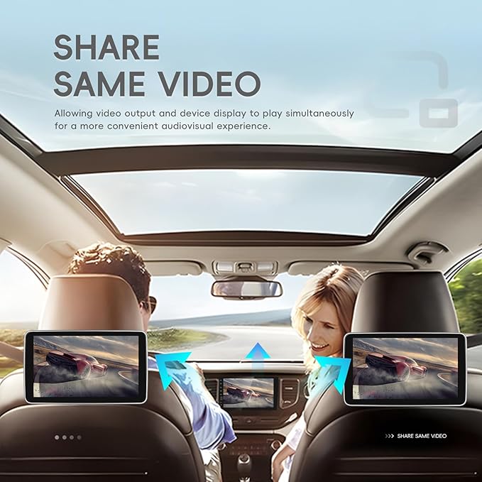 9 Inch Touchscreen Single Din Car Stereo with Online Video Wireless Carplay Android Auto GPS Navigation/Voice Control/Bluetooth/Mirror Link/FM AM